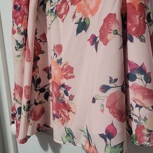 Modcloth Pink Floral A-Line Skirt